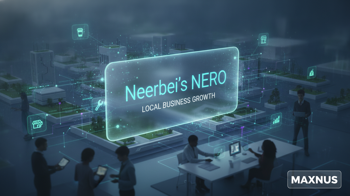 An AI assistant (NERO) helping a small business owner analyze data for local growth strategies